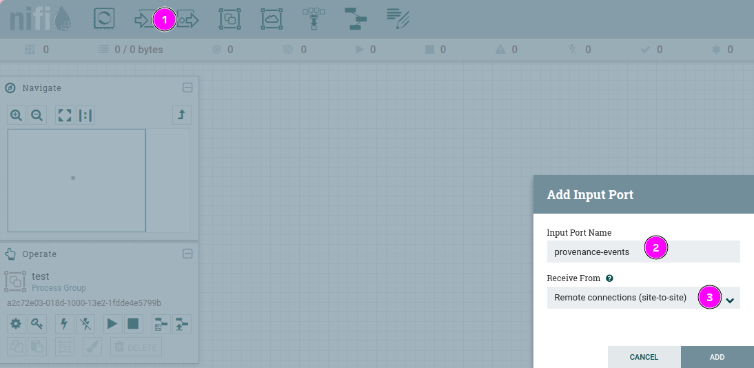 Creating and configuring Remote Input Port